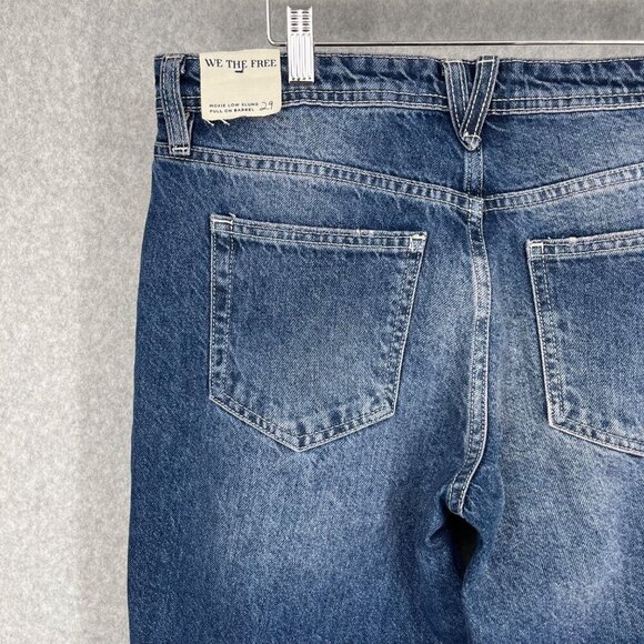 We the Free People Moxie Low Slung Pull On Barrel Jeans Size 29 Dark Romance NEW - Picture 5 of 15